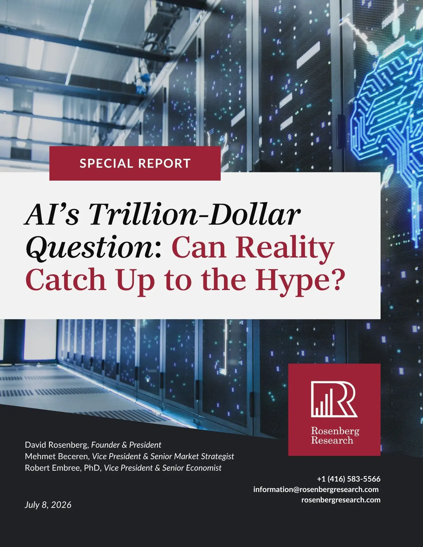 Report cover: AI&rsquo;s Trillion-Dollar Question. Can Reality Catch Up to the Hype?
